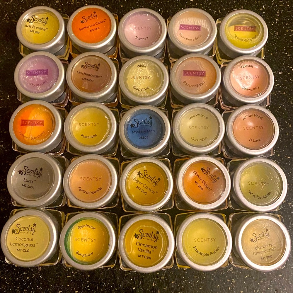 Scentsy Mini Tester Lot 25 Retired Fragrance Samples Wax Melt Bundle Set - Picture 2 of 4
